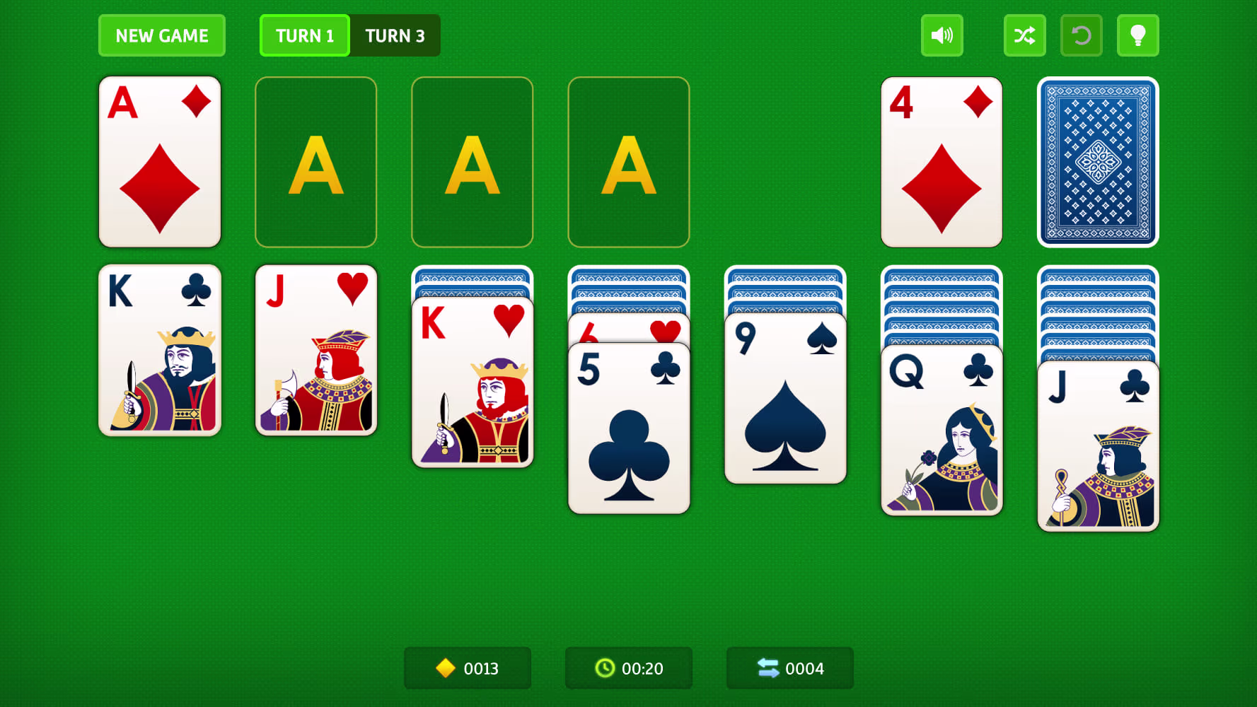 solitaire gameplay screenshot